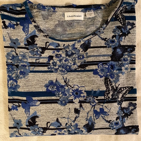 Ladies 3/4 sleeve lightweight floral print top - Picture 1 of 13